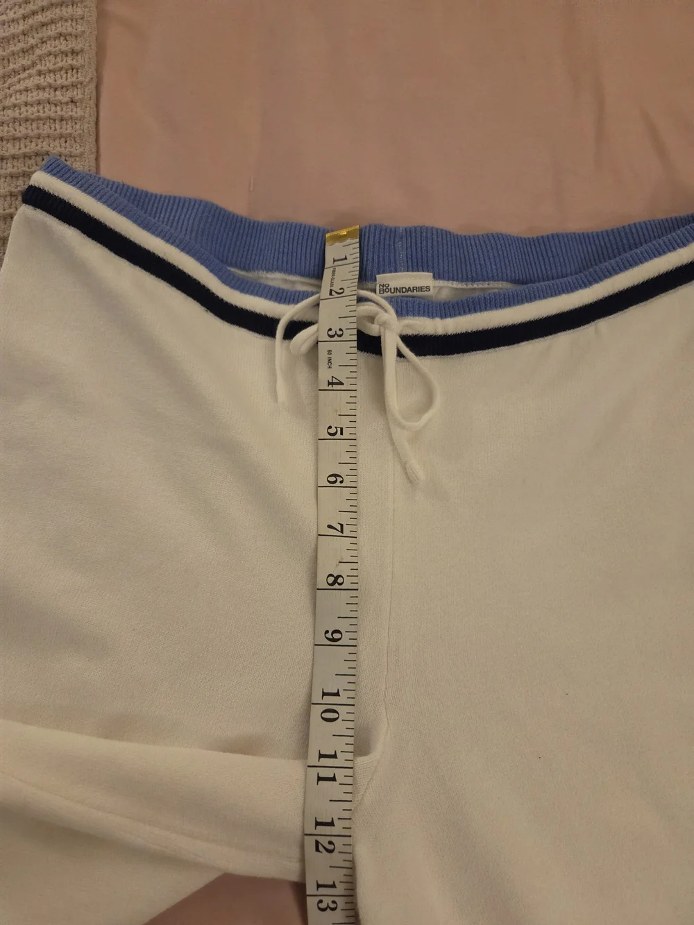No Boundaries White Tee with Light Blue Trim 2 Pc Set - Picture 3 of 8